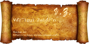 Völgyi Zalán névjegykártya